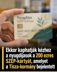 Ekkor kaphatják kézhez a nyugdíjasok a 200 ezres SZÉP-kártyát, amelyet a Tisza-kormány bejelentett!