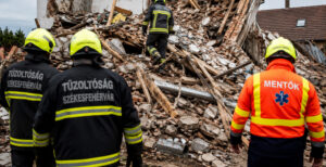 Összeomlott egy négyemeletes épület Székesfehérváron: egy ember a romok alatt